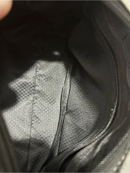 Black Canvas Mini Hobo Shoulder Bag Purse Silver Hardware Y2K Vintage - Picture 8 of 8